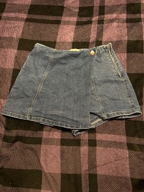 Denim Blue Women's High-Waist Skort